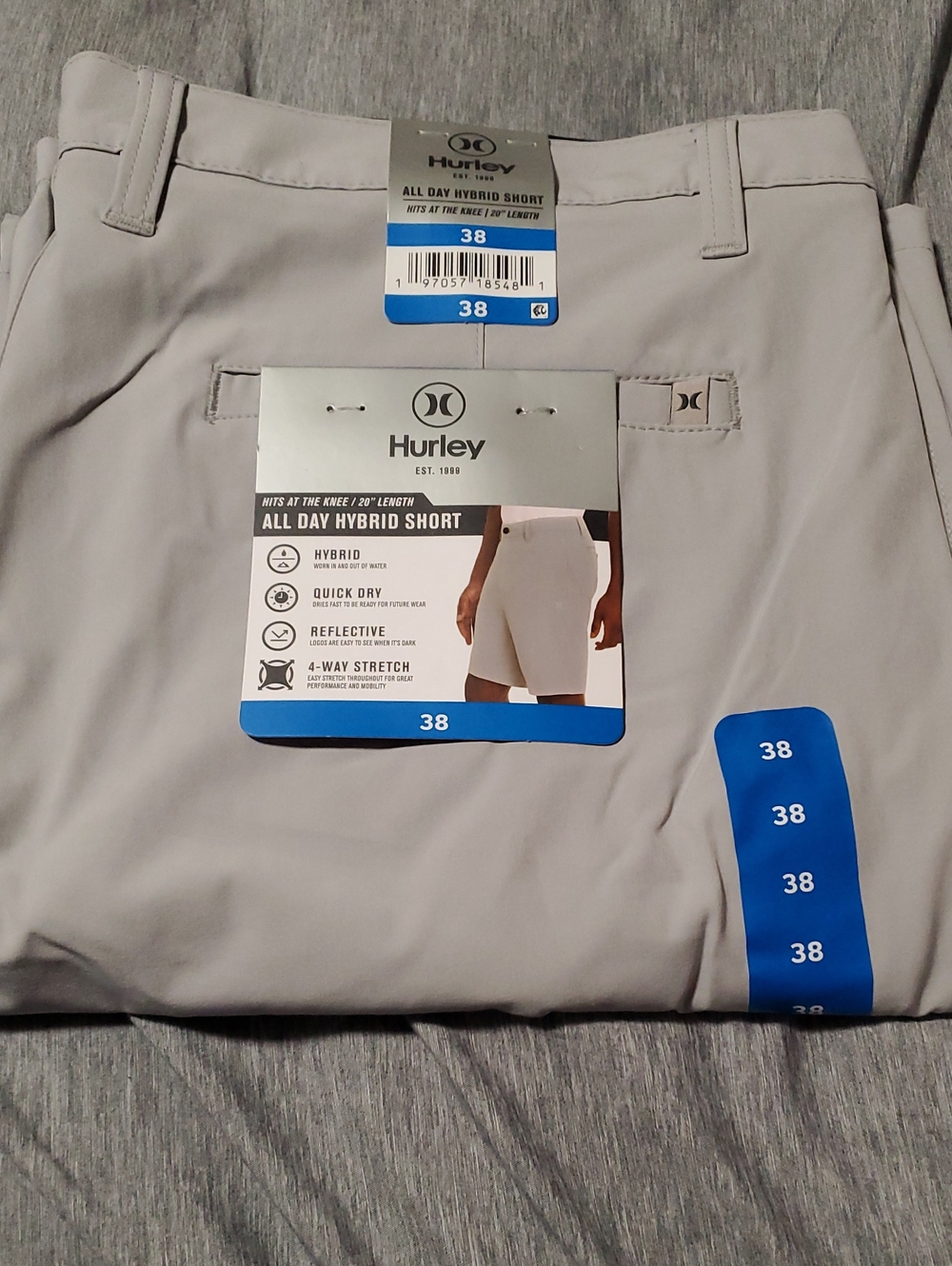Hurley Men's All Day Hybrid Shorts — Light Beige/Gray